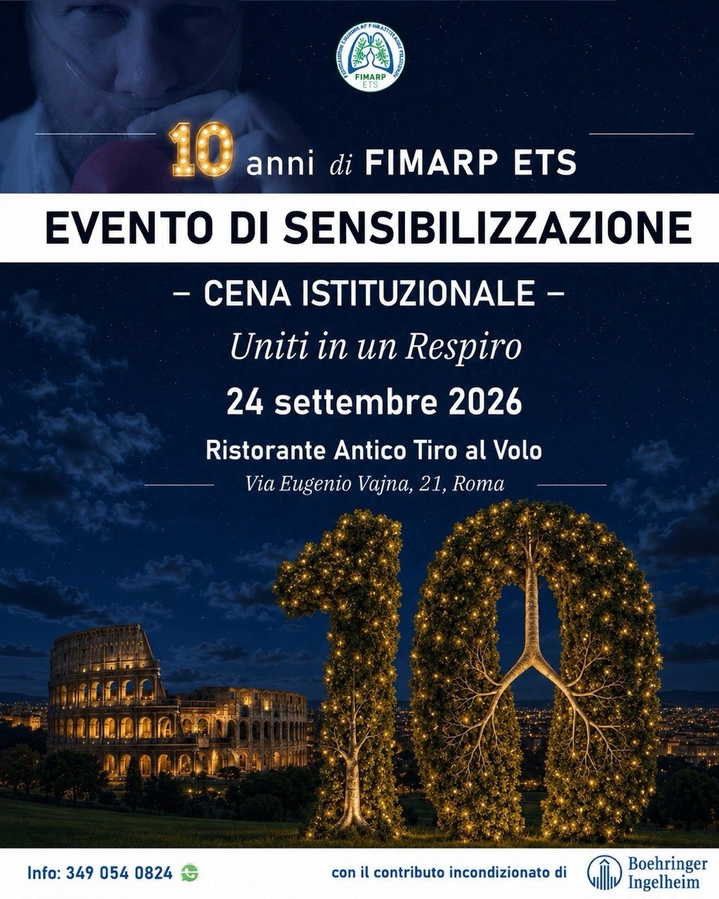 Locandina Serata di Sensibilizzazione con Cena Istituzionale - 24 settembre 2026